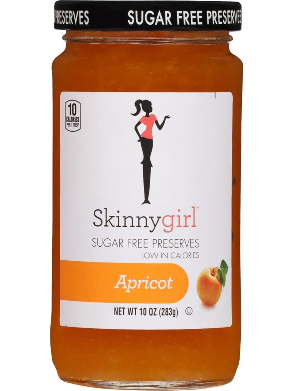 Sugar Free Apricot Preserves - Kosher, 10oz Jars, Pack of 6 - Low Calorie Spread